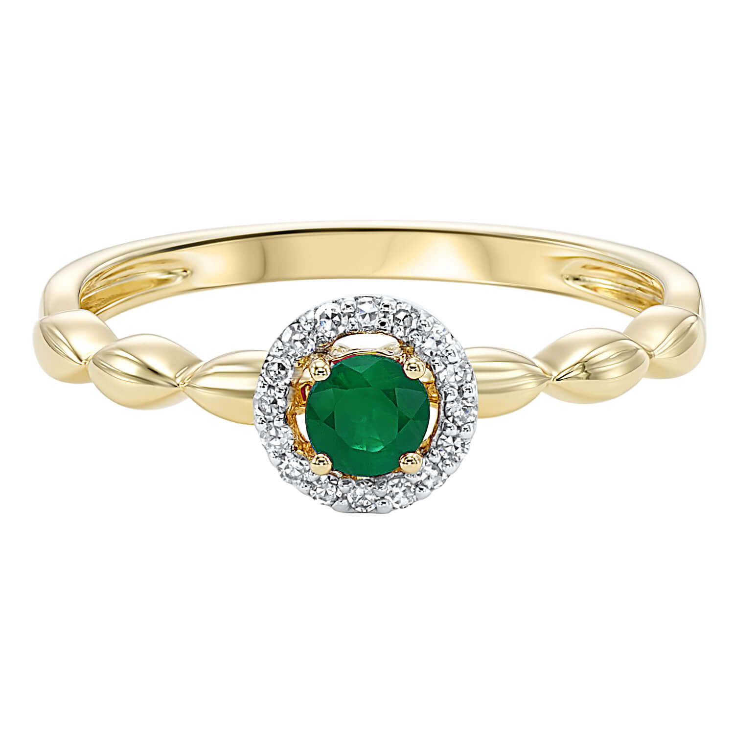 Emerald & Diamond Halo Ring | Heiser's Jewelry