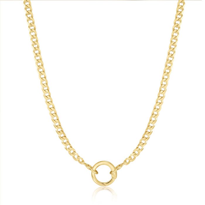 Curb Chain Charm Necklace