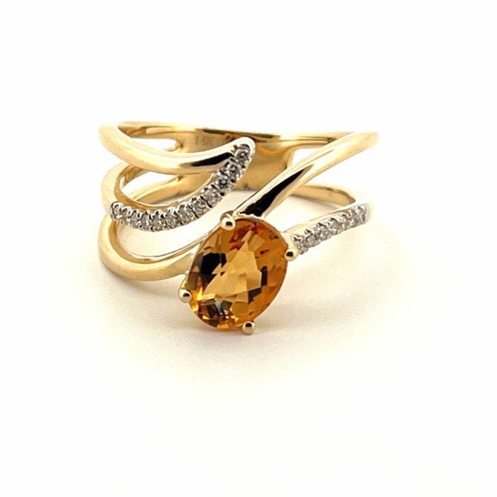 Citrine & Diamond Ring