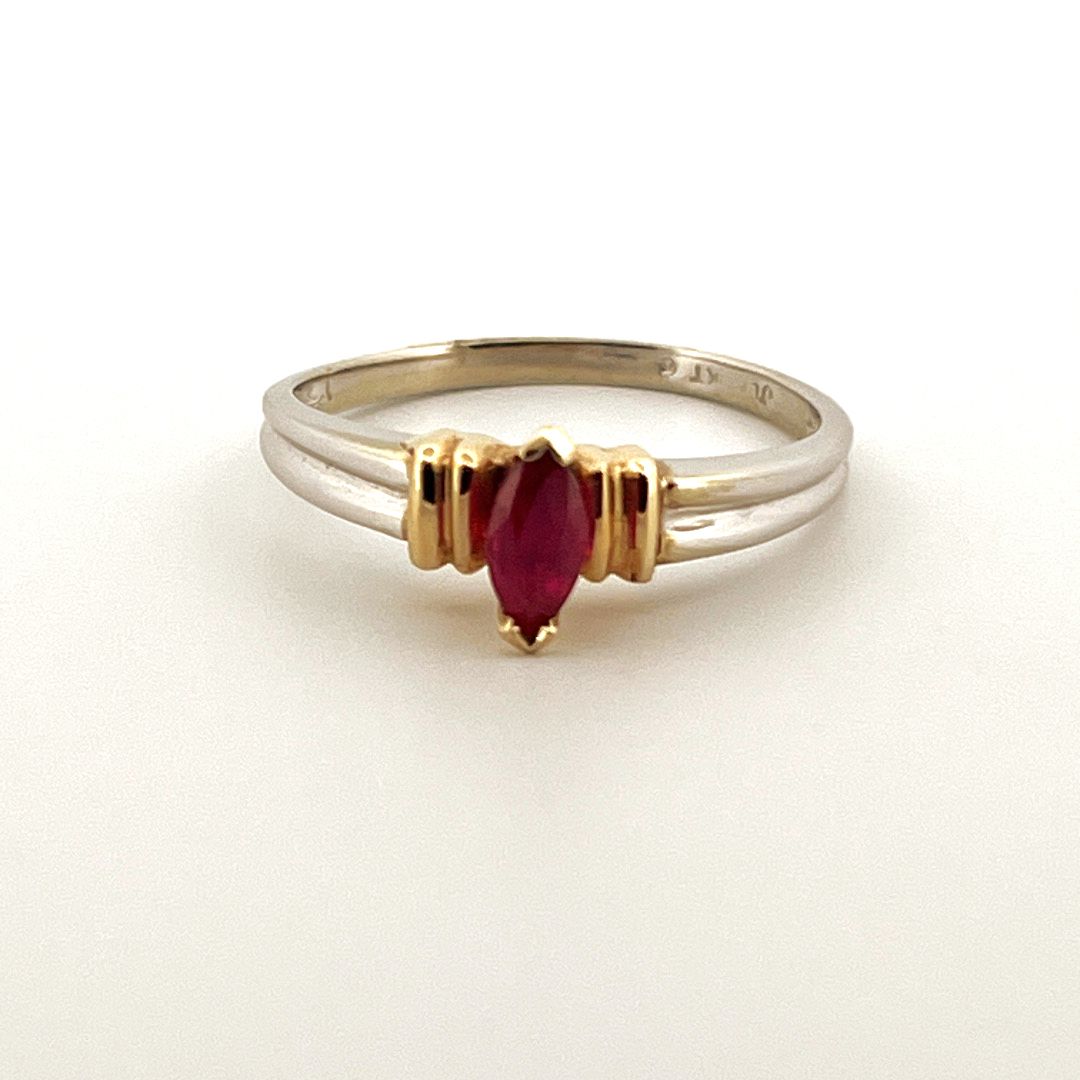 Two-Tone Ruby Ring | Heiser's Jewelry