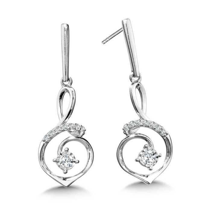 Silver Diamond Earrings