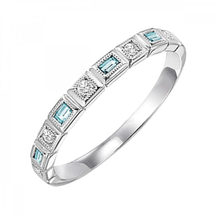 Blue Topaz & Diamond Ring