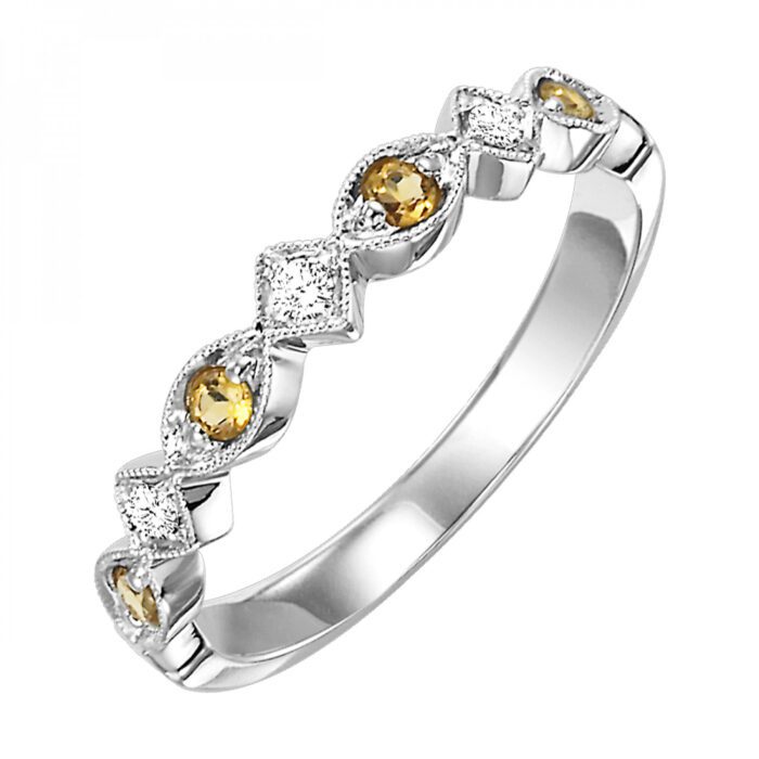 Citrine & Diamond Ring