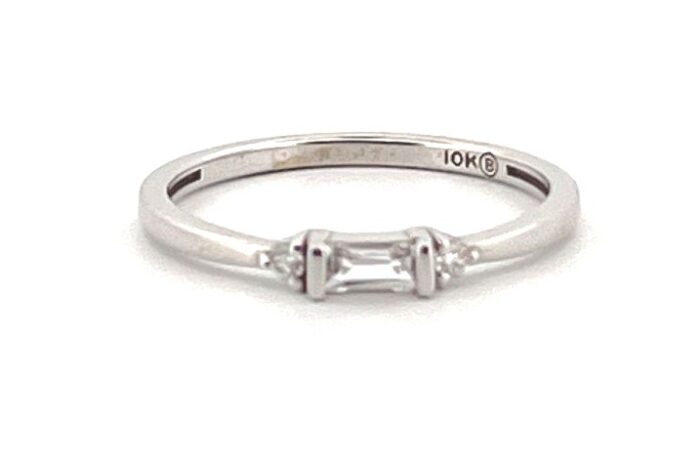 White Topaz & Diamond Ring