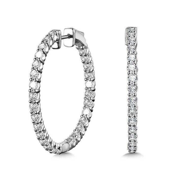 Inside Out Diamond Hoop Earrings
