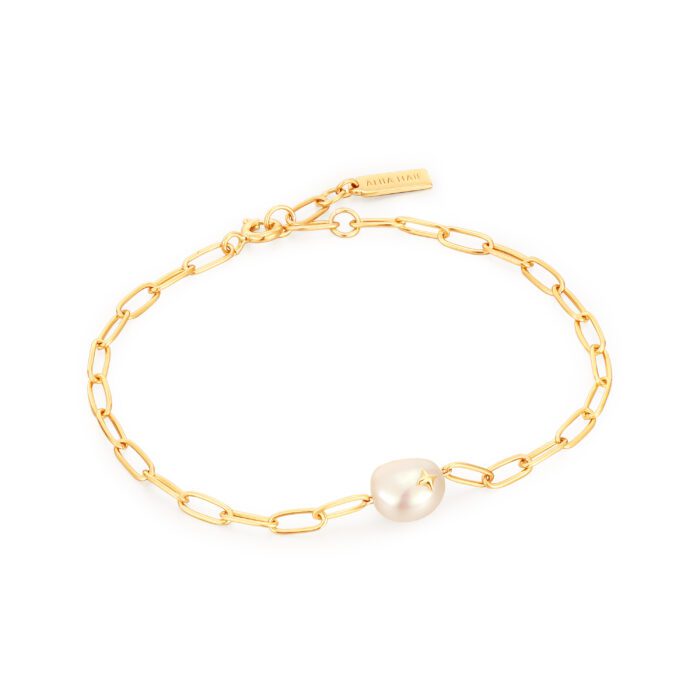 Gold Plated Pearl Bracelet