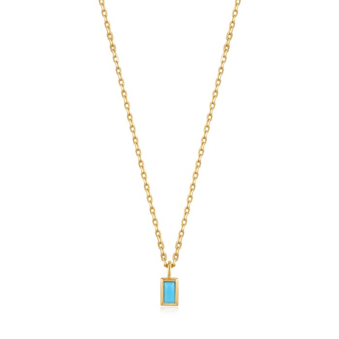 Gold Plated Turquoise Pendant