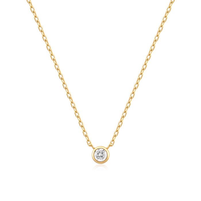 Gold Plated Solitaire CZ Pendant